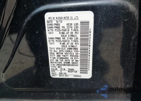 2011 Nissan Rogue S Krom Edition z USA, uszkodzony, nr VIN JN8AS5MV8BW265500